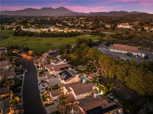 bird's eye view with a mountain view and a residential view