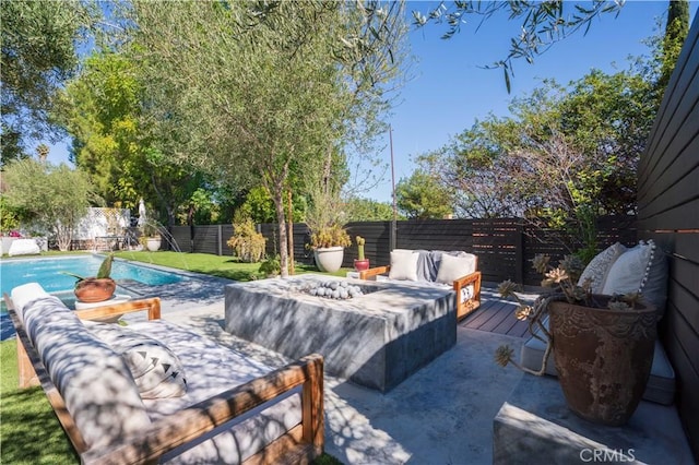 5910 Pat Ave, Woodland Hills, CA 91367 - view of patio with a fenced backyard and a deck