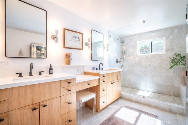 5910 Pat Ave, Woodland Hills, CA 91367 - full bathroom featuring vanity and a walk in shower