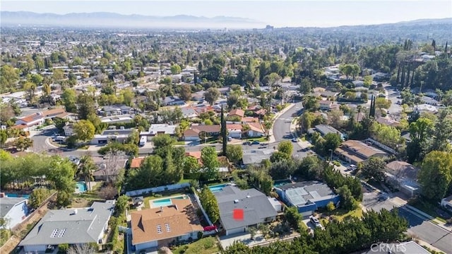 aerial view with a residential view and a mountain view