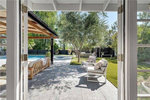 5910 Pat Ave, Woodland Hills, CA 91367 - view of patio / terrace with a fenced backyard