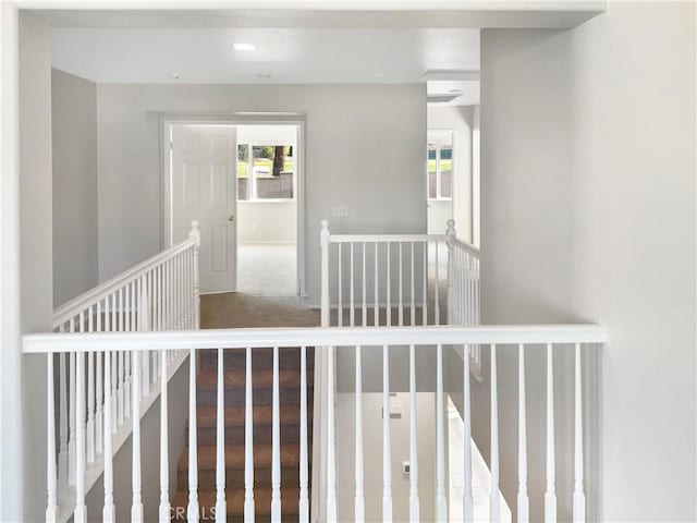 hallway with an upstairs landing