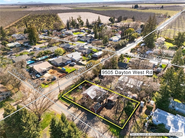 bird's eye view featuring a residential view