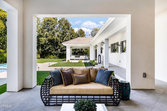 view of patio / terrace featuring an outdoor hangout area