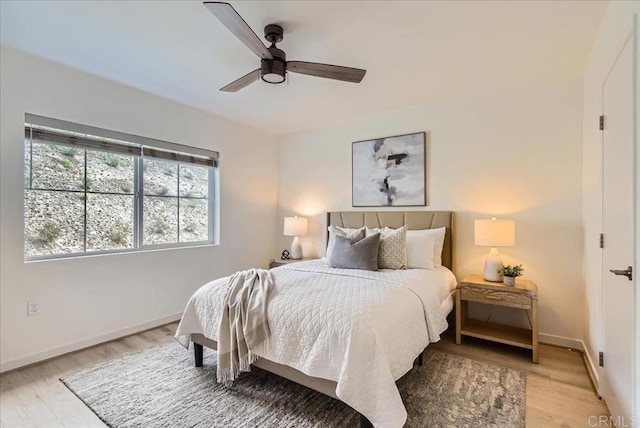 35107 Rangpur Ln, Fallbrook, CA 92028 - bedroom featuring light wood-style floors, baseboards, and ceiling fan