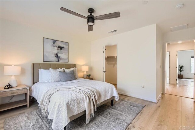 35107 Rangpur Ln, Fallbrook, CA 92028 - bedroom featuring light wood-type flooring, baseboards, and a ceiling fan