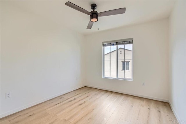 35107 Rangpur Ln, Fallbrook, CA 92028 - unfurnished room with light wood-style flooring, ceiling fan, and baseboards