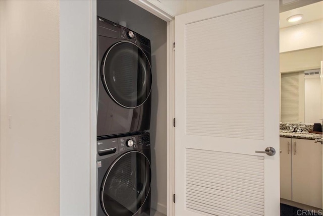 35107 Rangpur Ln, Fallbrook, CA 92028 - laundry room with stacked washer and clothes dryer