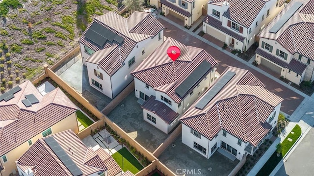 drone / aerial view with a residential view