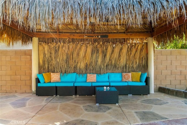 view of patio / terrace featuring an outdoor living space