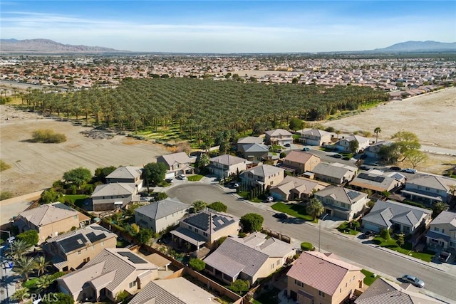 aerial view with a residential view and a mountain view