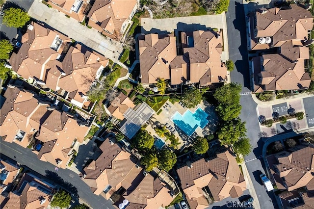 aerial view with a residential view