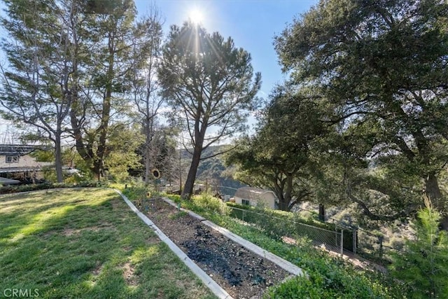 view of yard with fence