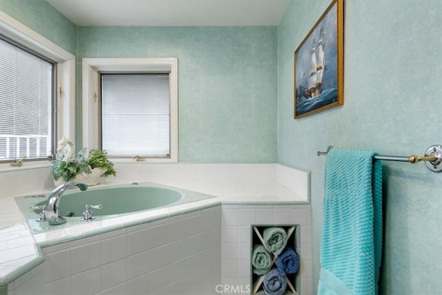 full bathroom featuring a garden tub