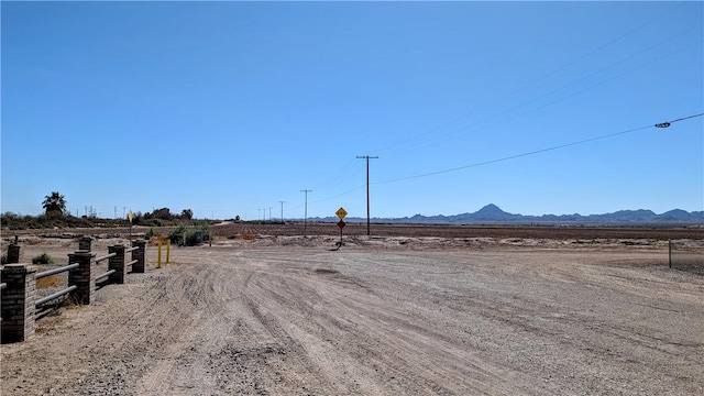 view of street featuring a rural view and a mountain view