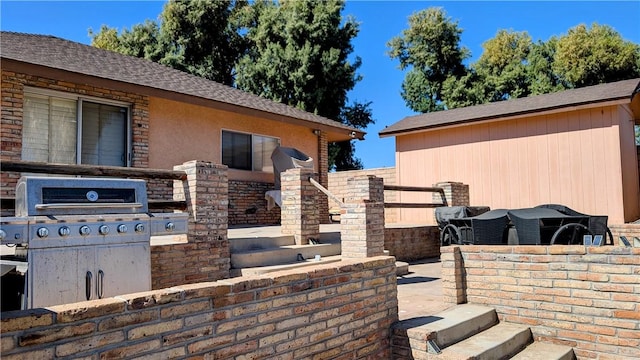 view of patio / terrace with an outdoor kitchen