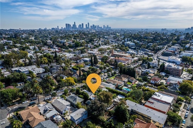 drone / aerial view with a view of city