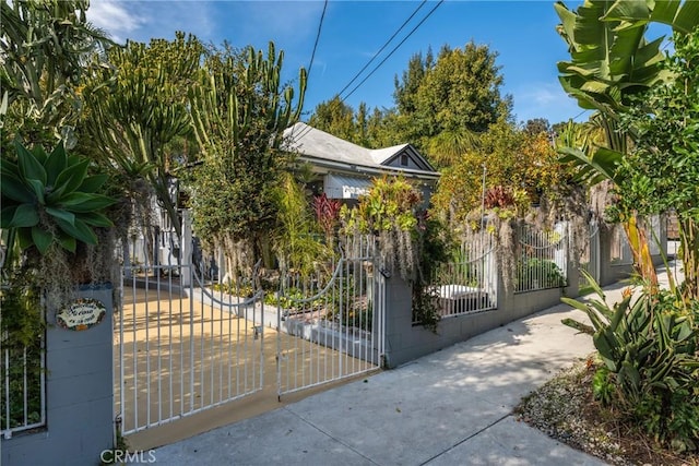 view of gate featuring a fenced front yard