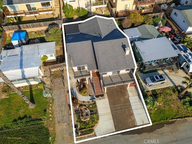 aerial view featuring a residential view