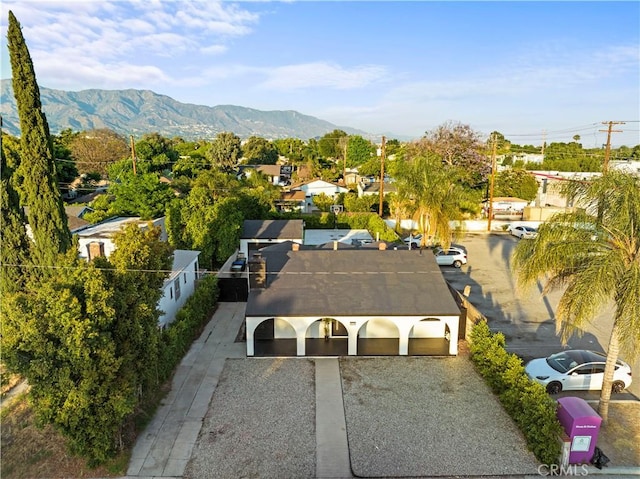 drone / aerial view with a mountain view