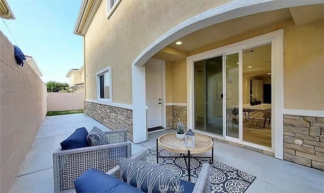 view of patio / terrace with a fenced backyard