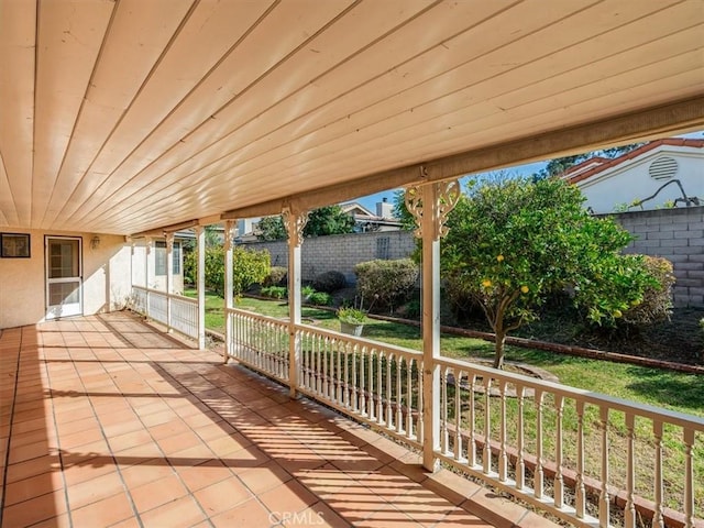 view of patio featuring a fenced backyard