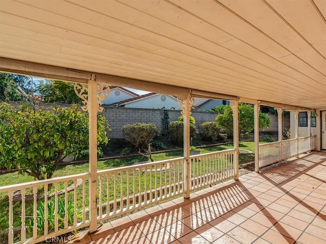 view of patio with a fenced backyard