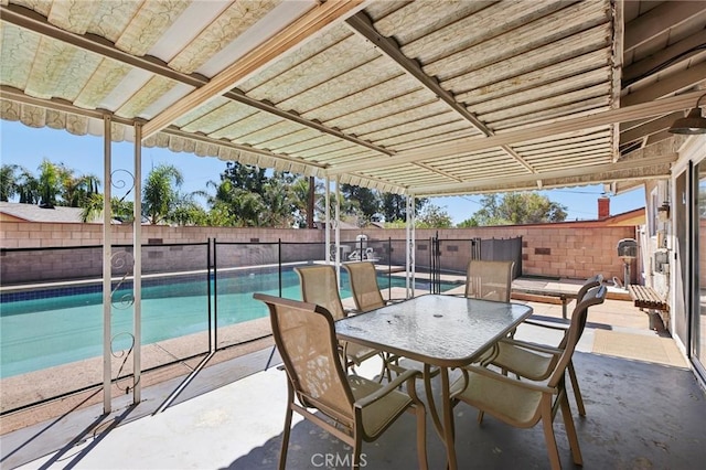 view of patio featuring a fenced in pool and a fenced backyard