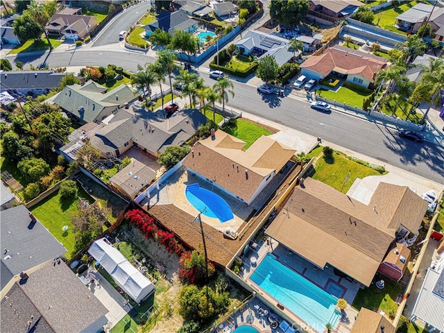 drone / aerial view with a residential view