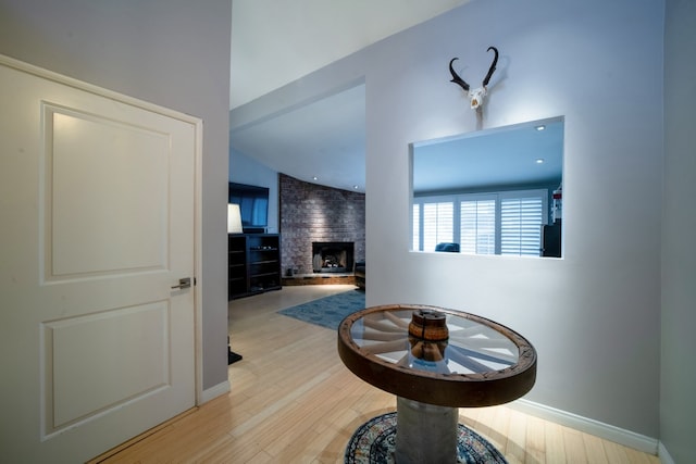 interior space with light wood-style floors and baseboards