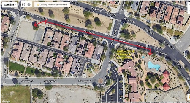 67813 Rio Vista Dr, Cathedral City, CA 92234 - map / location with property parcel outlined