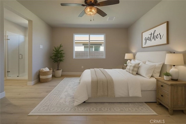 67813 Rio Vista Dr, Cathedral City, CA 92234 - bedroom with light wood-style flooring and ceiling fan