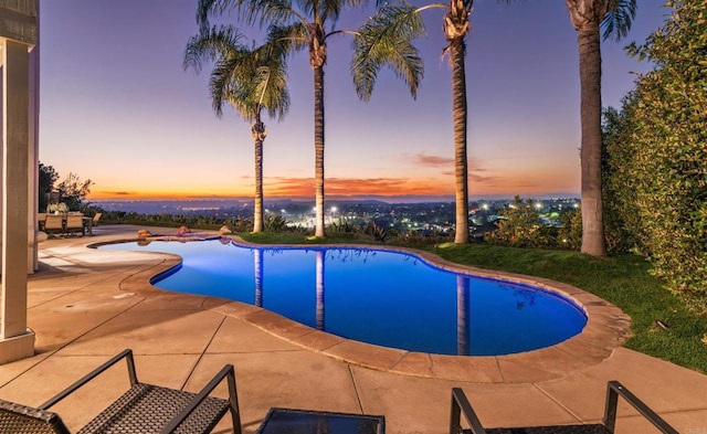 outdoor pool featuring a patio area