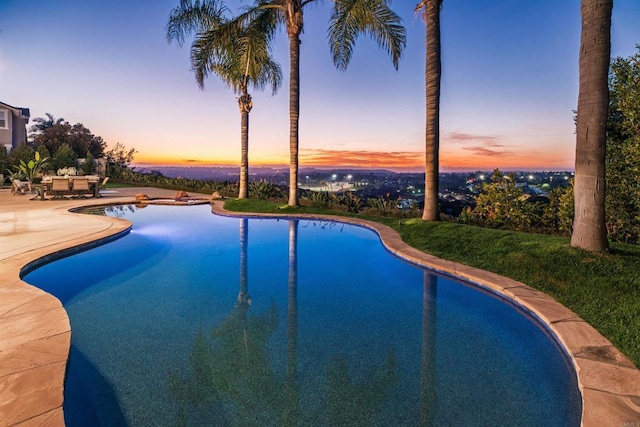 pool featuring a patio area