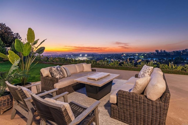 view of patio / terrace featuring an outdoor living space