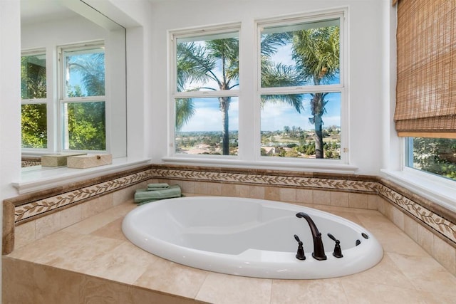 bathroom featuring a bath and a healthy amount of sunlight