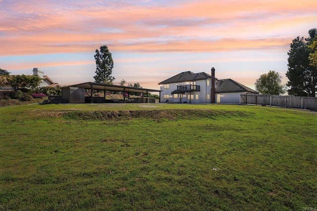 view of yard with fence