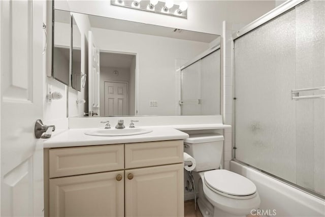 23718 Hathaway Dr, Valencia, CA 91354 - full bath with shower / bath combination with glass door, vanity, and toilet