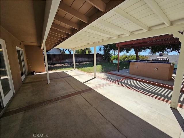 view of patio with fence