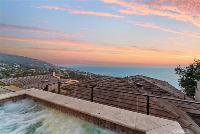 31422 Ceanothus Dr, Laguna Beach, CA 92651 - patio terrace at dusk featuring a water view