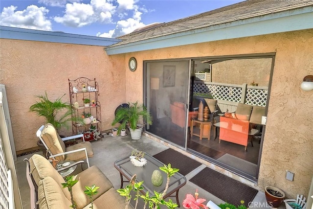 view of patio / terrace featuring outdoor lounge area