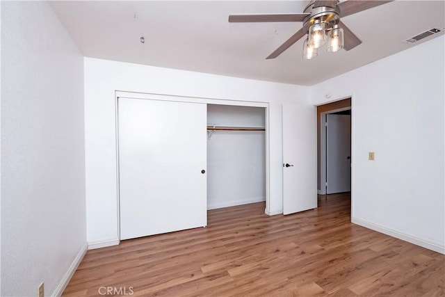 17875 Idyllwild Ln, Victorville, CA 92395 - unfurnished bedroom with light wood finished floors, a closet, and baseboards