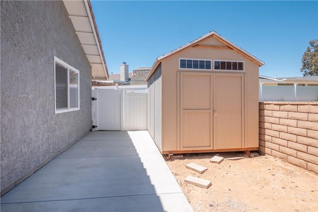 17875 Idyllwild Ln, Victorville, CA 92395 - view of shed featuring a fenced backyard