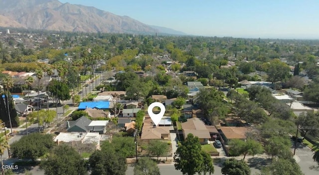 aerial view with a residential view and a mountain view