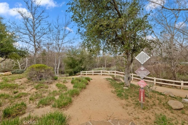 view of yard featuring fence