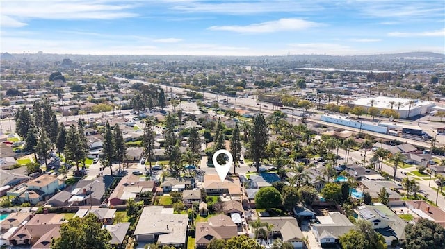 aerial view with a residential view