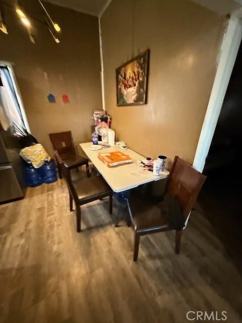 dining room with wood finished floors