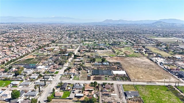 drone / aerial view with a mountain view