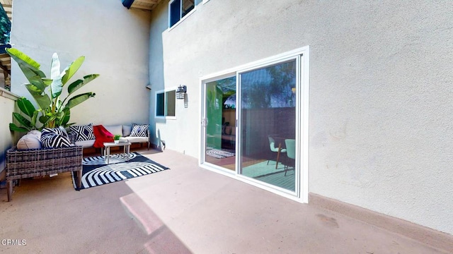 view of patio / terrace featuring an outdoor living space