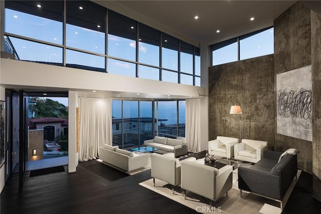 living area featuring wood finished floors